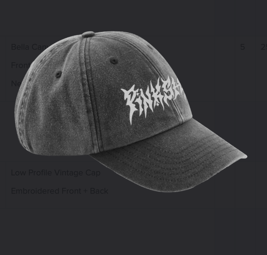 Pinkshift Vintage Black Cap with White Logo UK